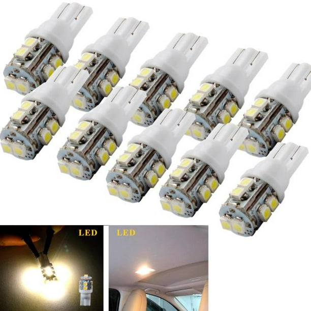 10X Car Lights T10 LED 194 168 SMD For W5W Led White LED Wedge Side Bulbs Lamp